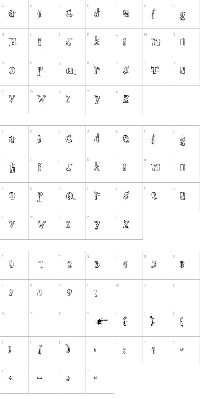 Character Map Jamaistevie Font