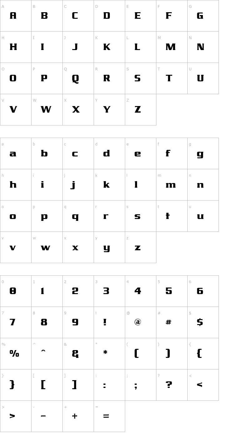 Character Map James Eight Eleven Font