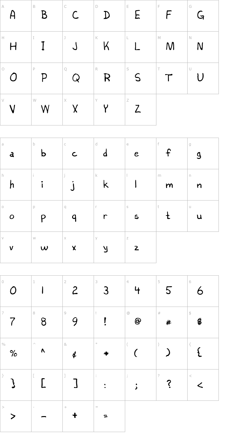 Character Map James Regular Font