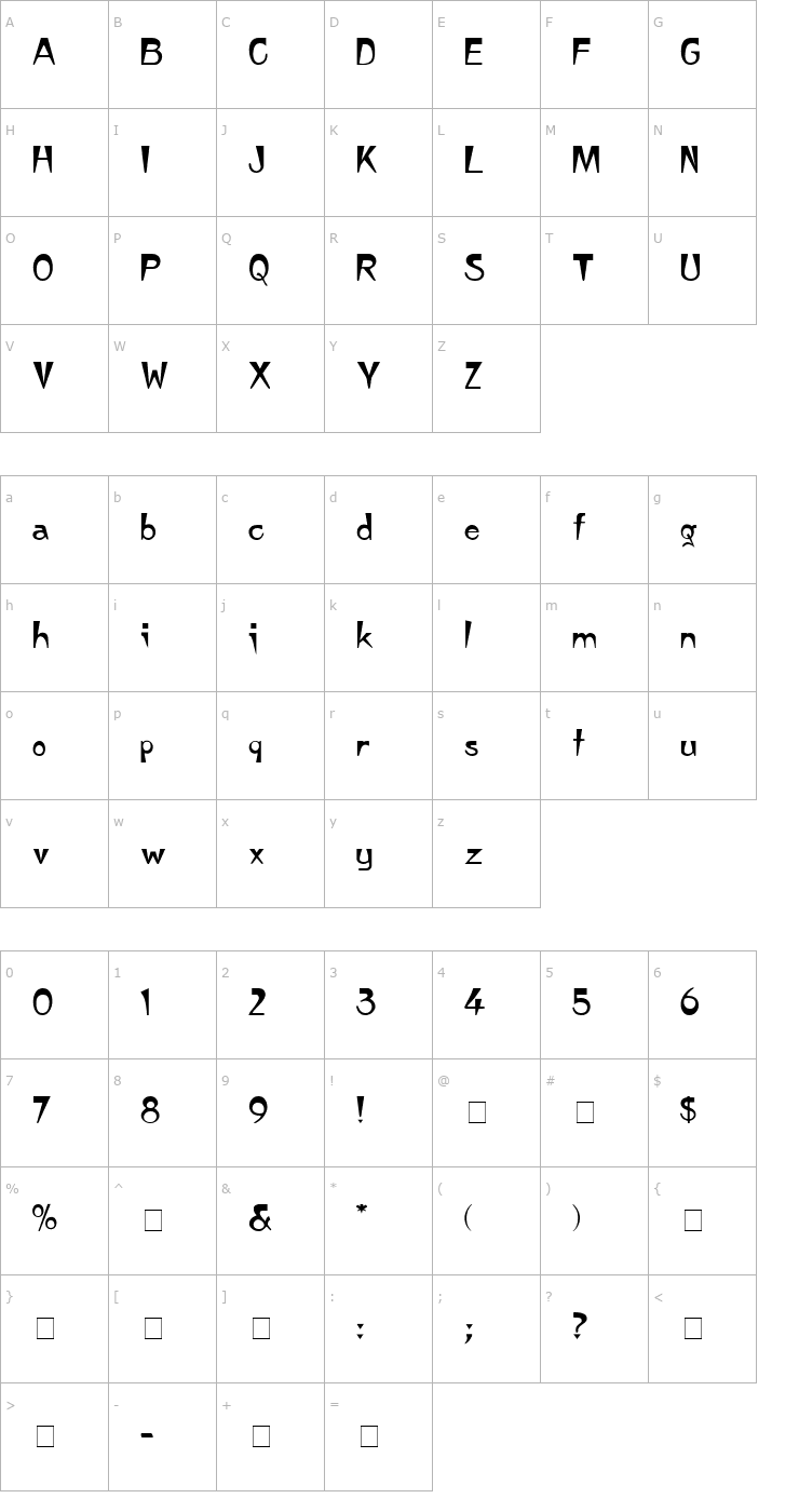 Character Map Japan Font