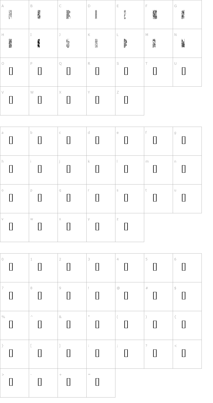 Character Map Japanese Borders Font