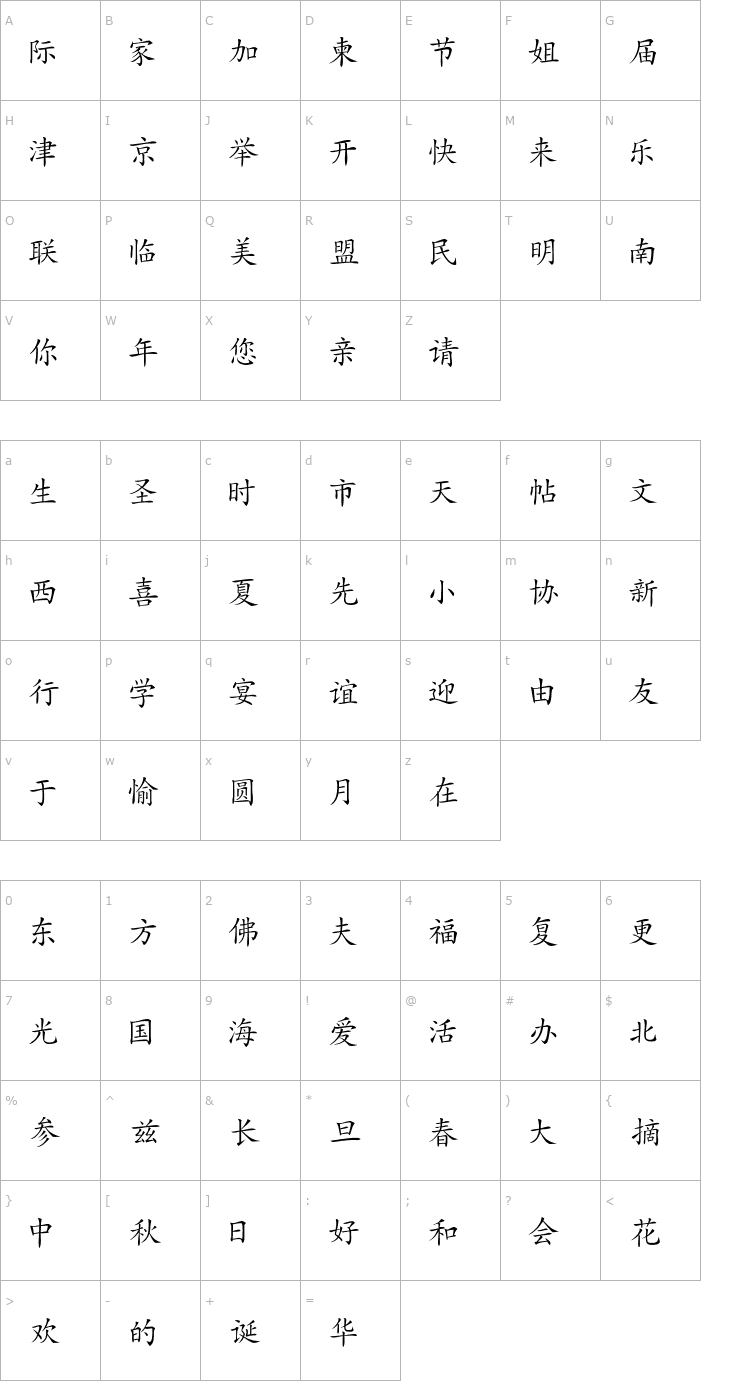 Character Map Japanese Font
