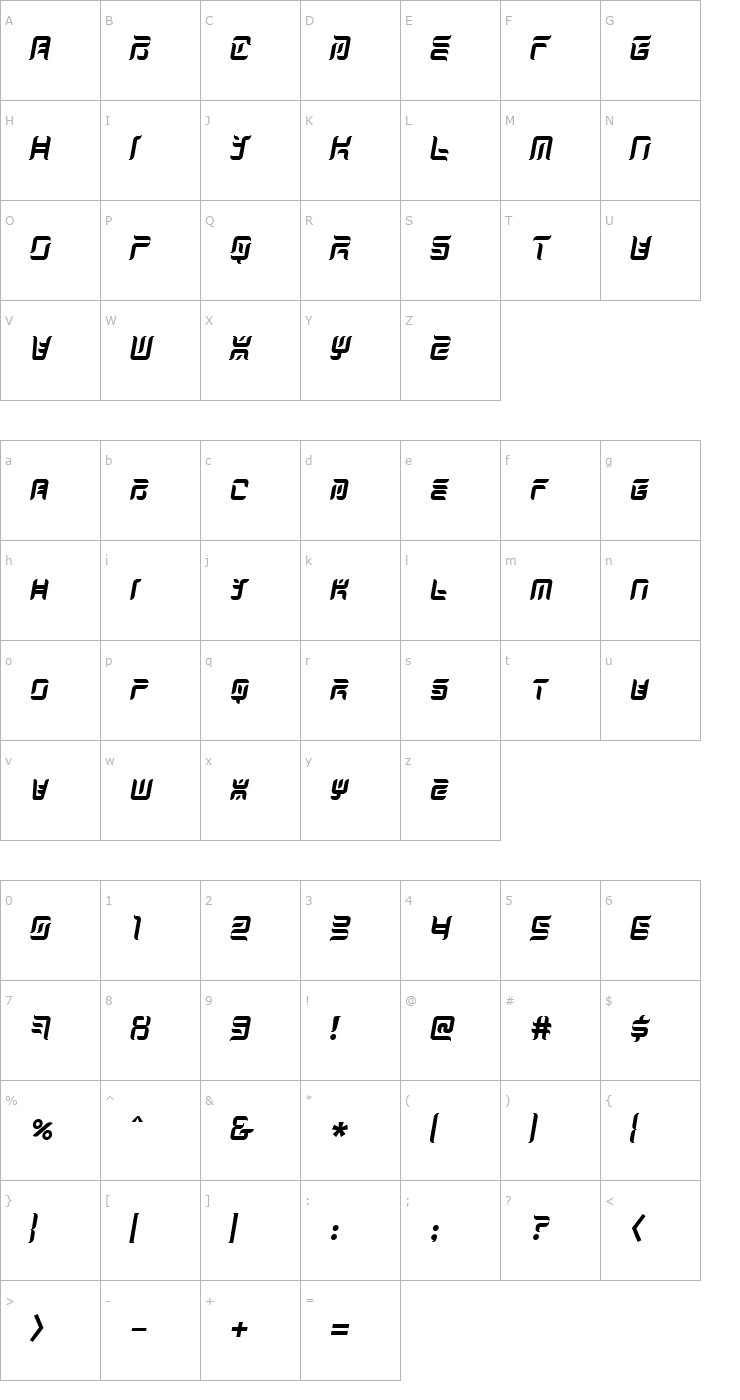 Character Map JapanKnees Font
