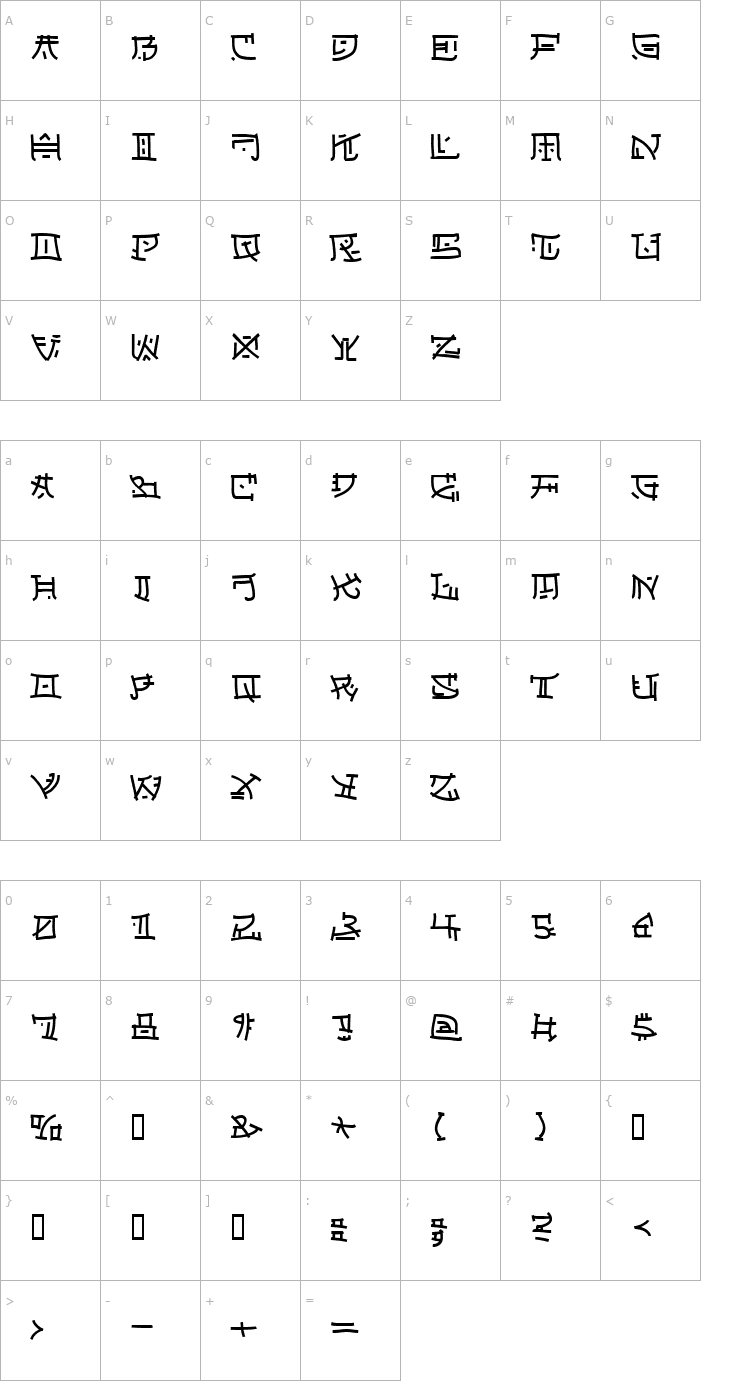 Character Map Japperneese Font