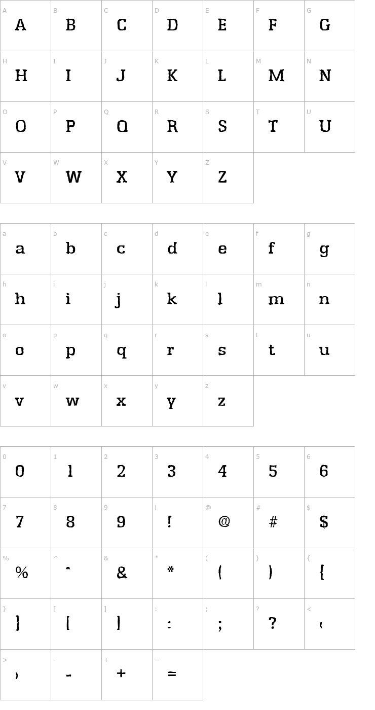 Character Map JasonBeckerAntique-Medium-Regular Font