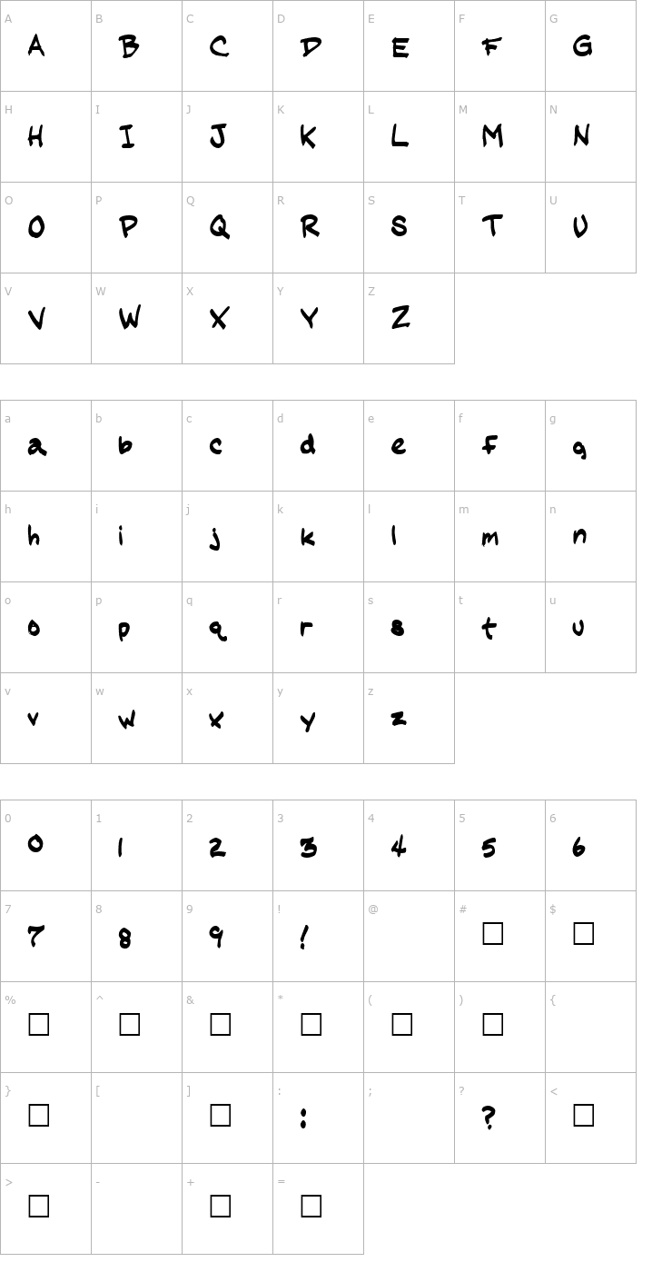 Character Map JasonFont Font