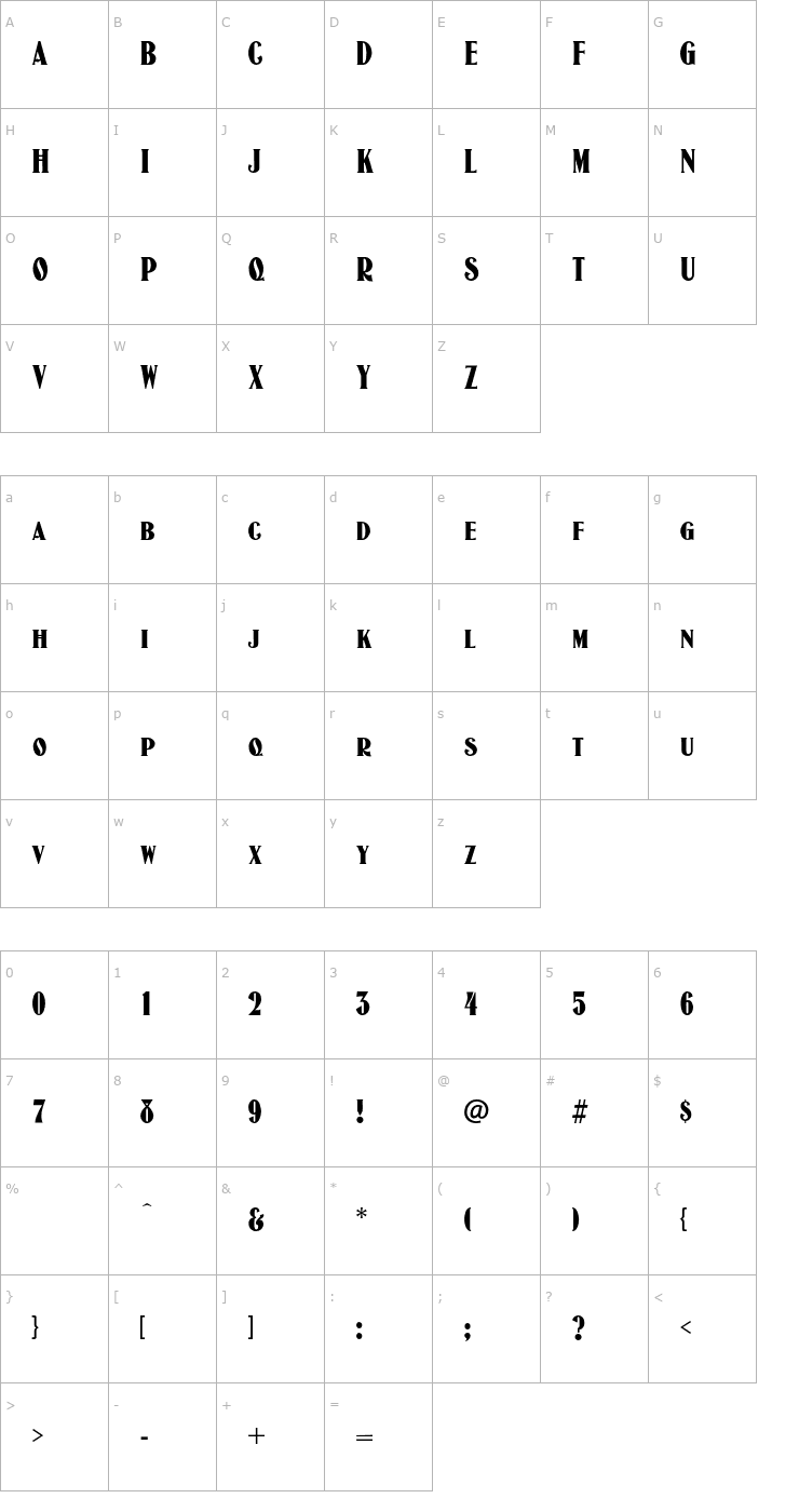 Character Map JasonWood-Regular OTF Font
