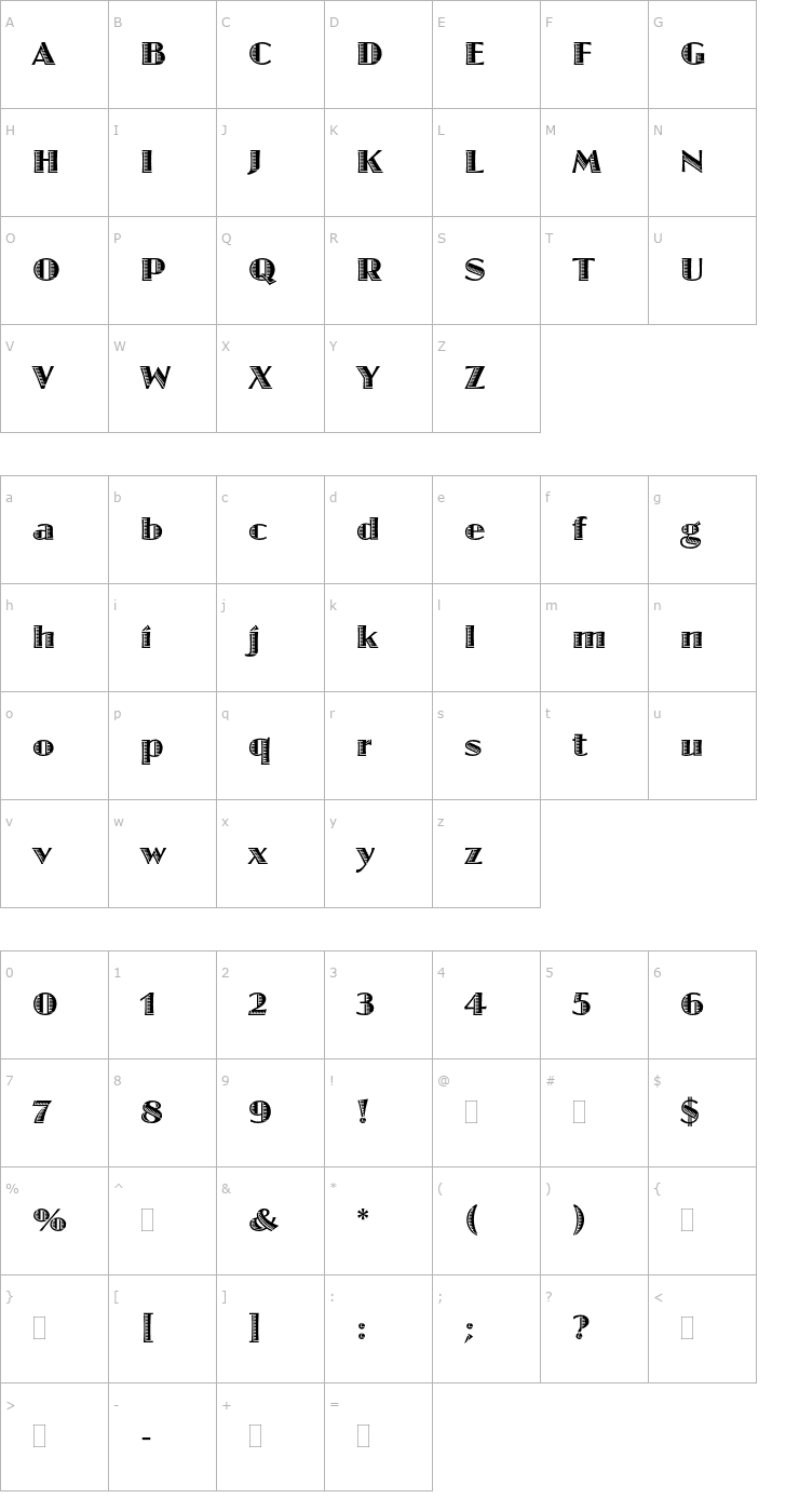 Character Map JazzPlain Font