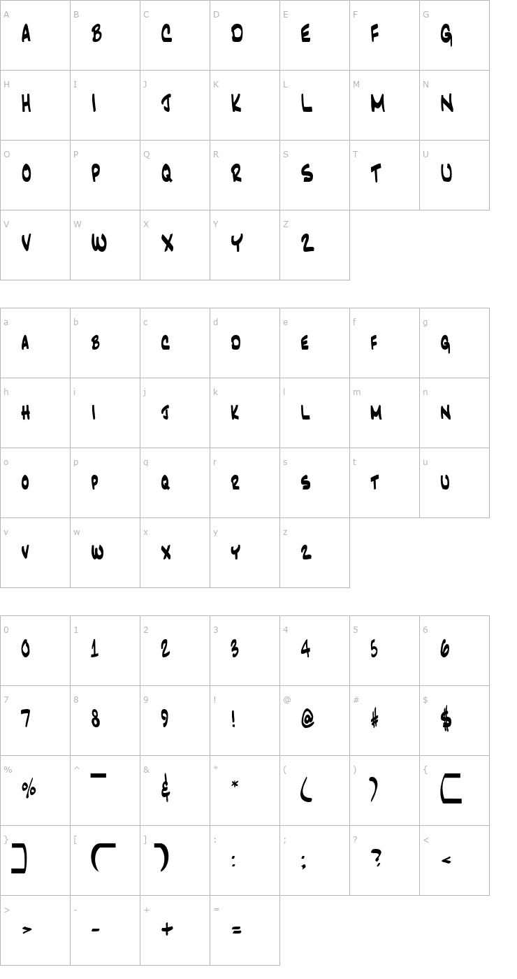 Character Map JazzText Regular Font