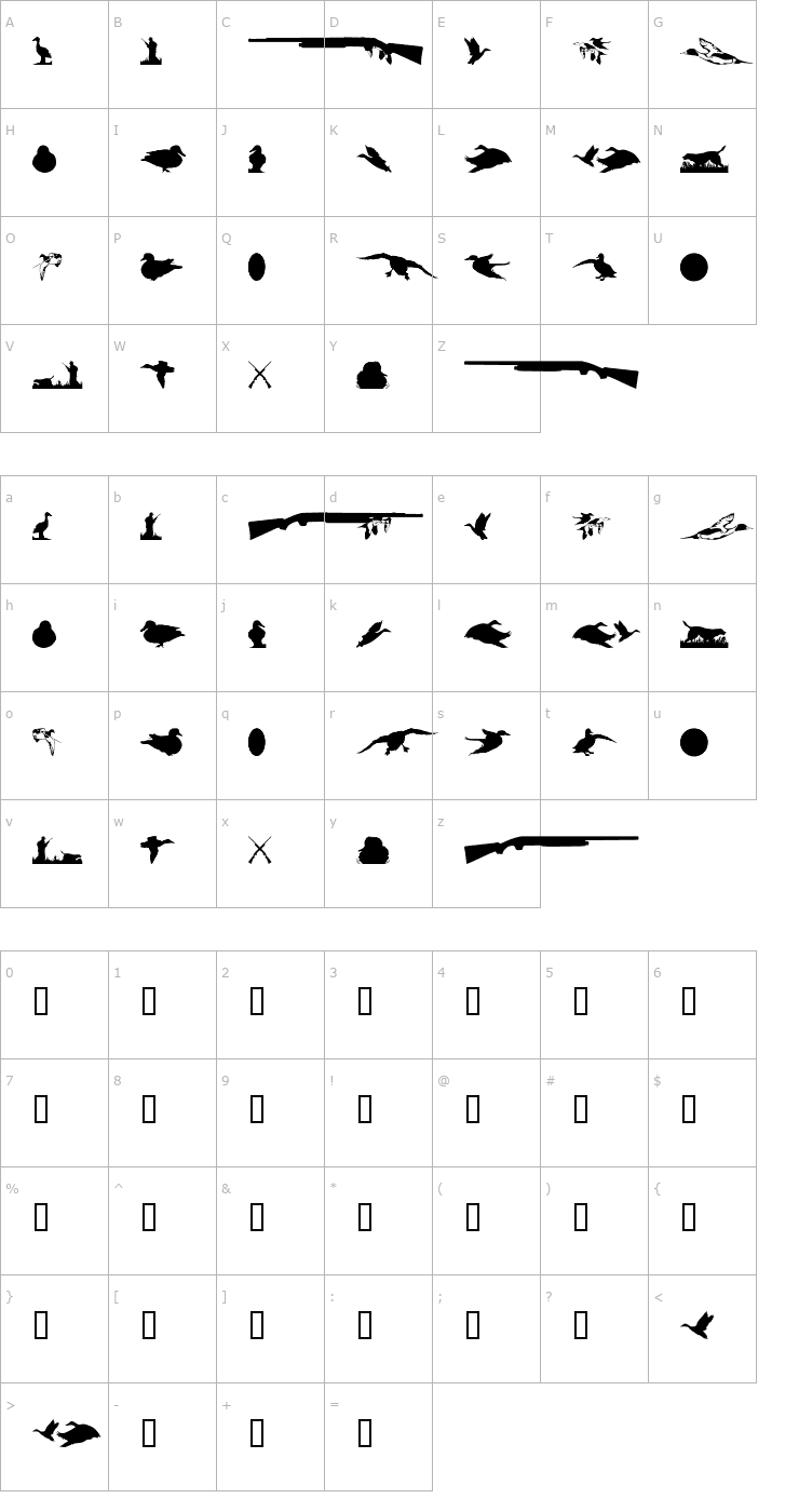 Character Map JCdux Font