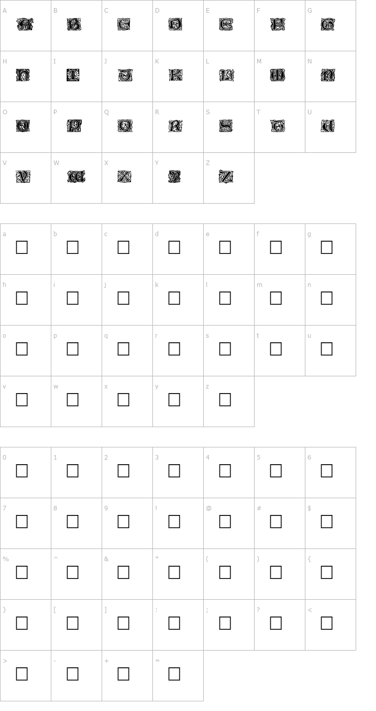 Character Map Jeff Plain Font