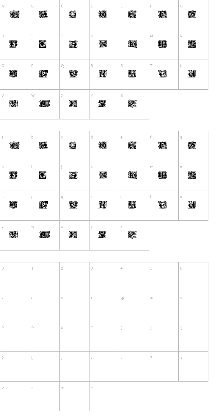 Character Map Jeff Regular Font