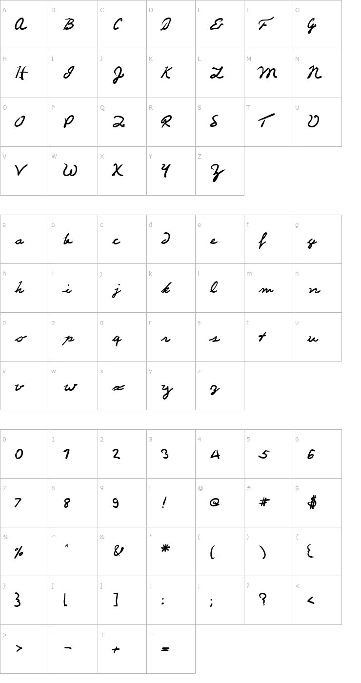 Character Map Jeffersonian Font
