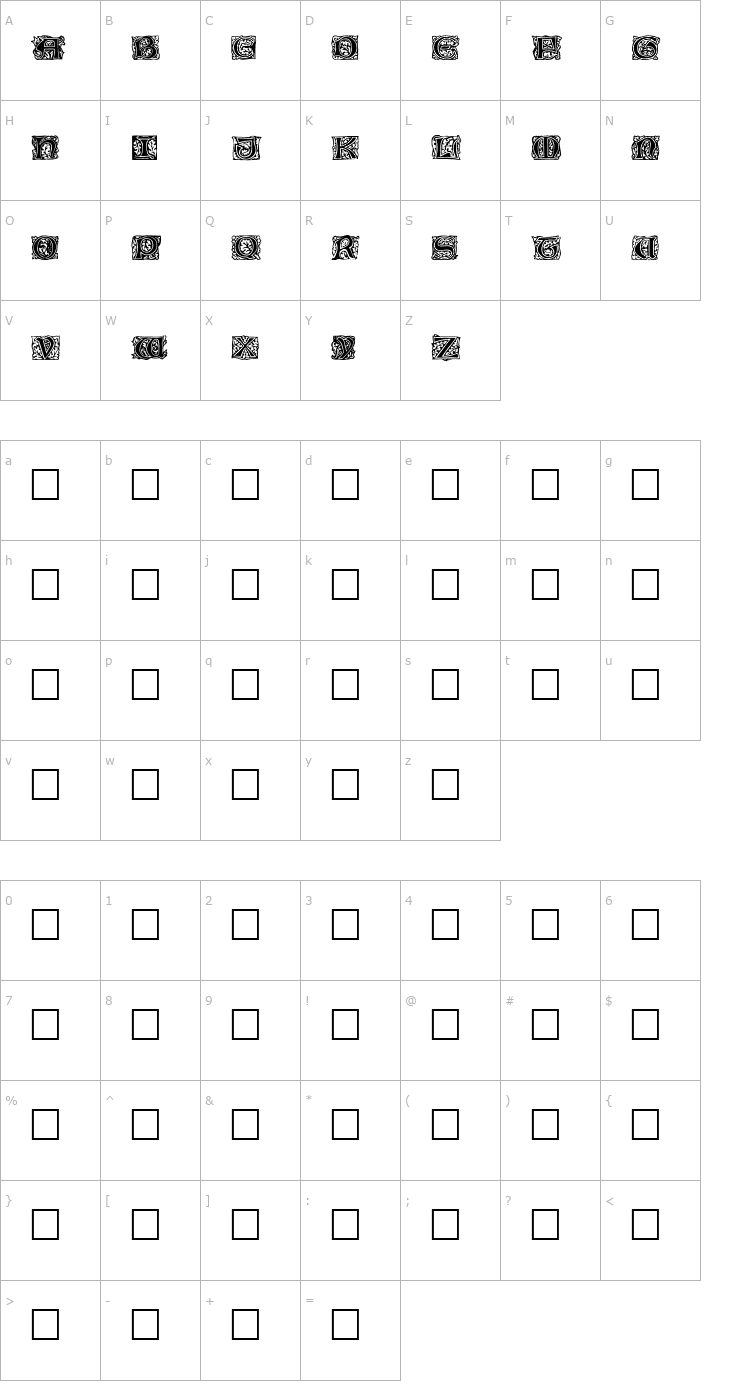 Character Map JeffNichols Font