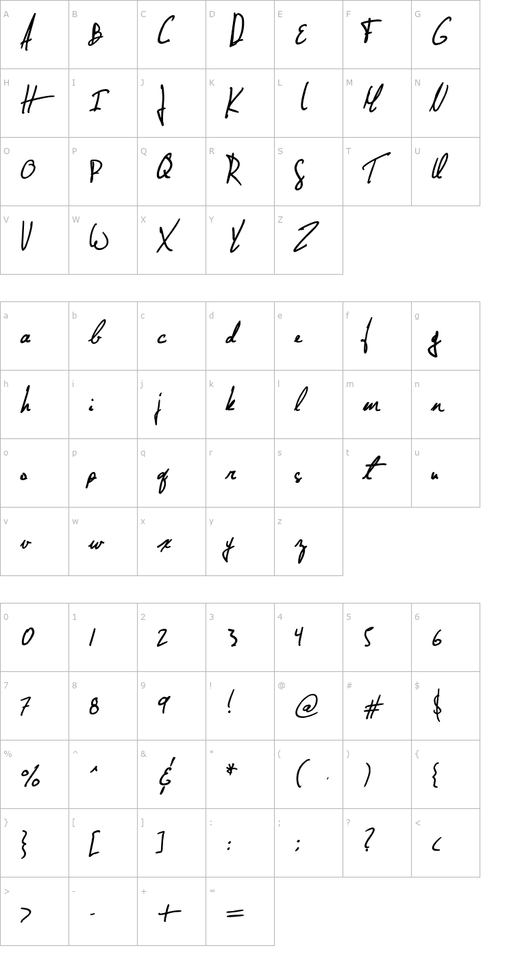 Character Map Jellyka - Nathaniel a Mystery Font