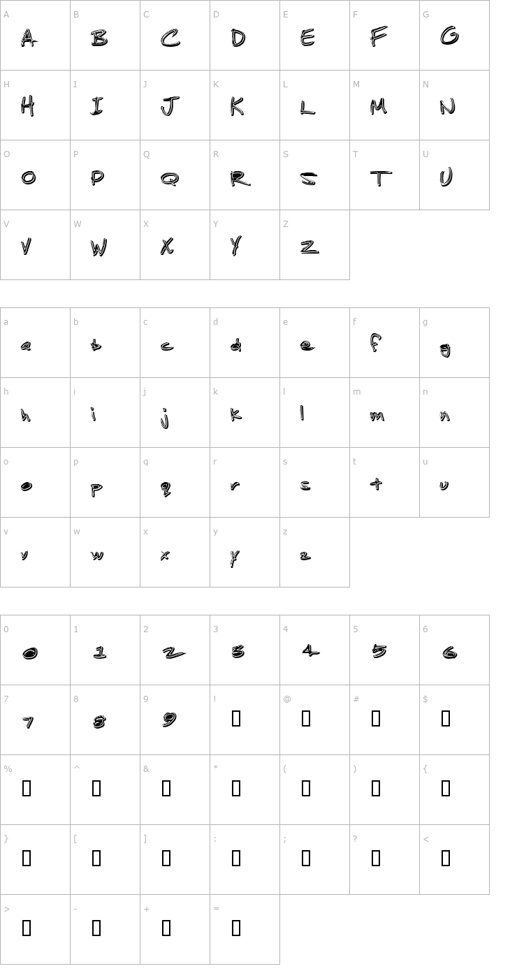 Character Map Jenkins Ganked Font