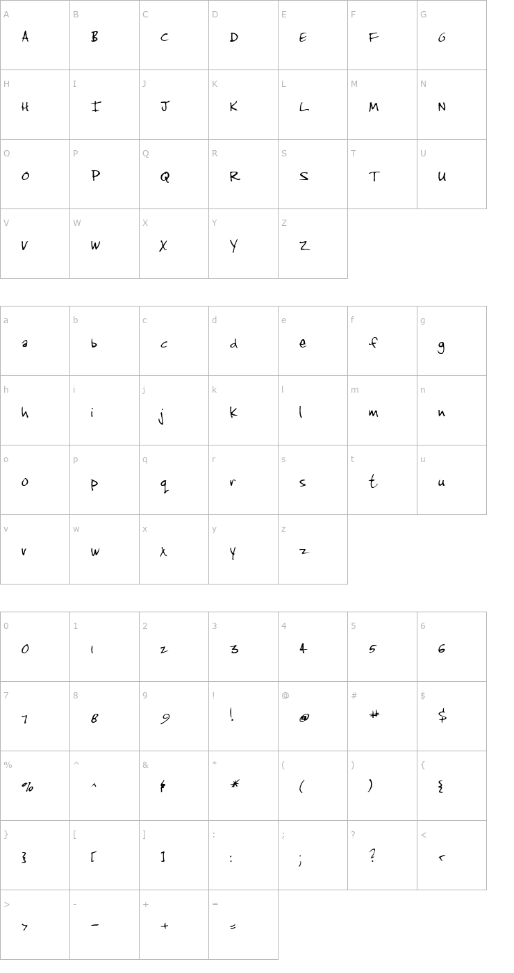 Character Map Jenkins v2.0 Font