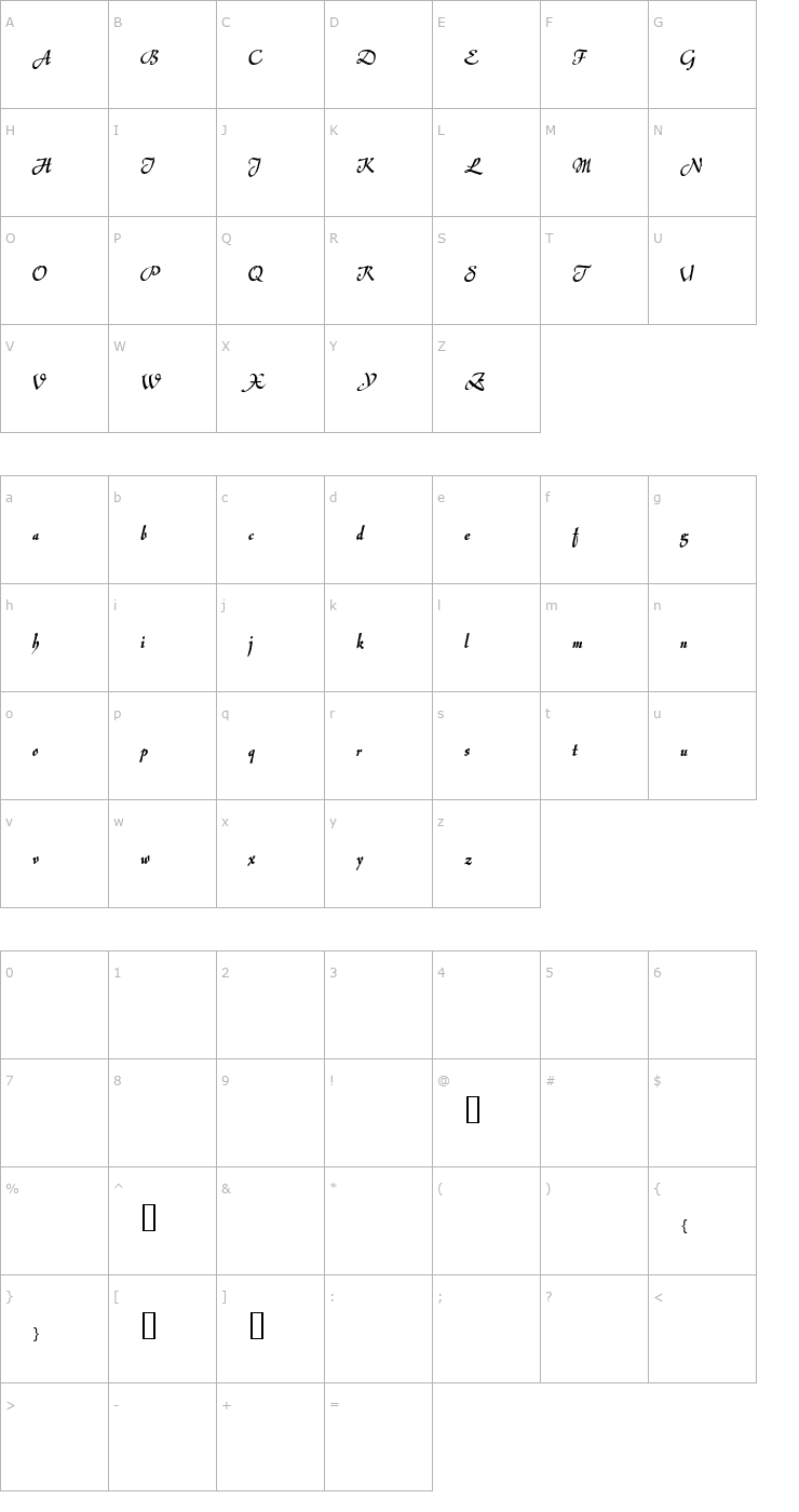 Character Map Jerash Demo Font