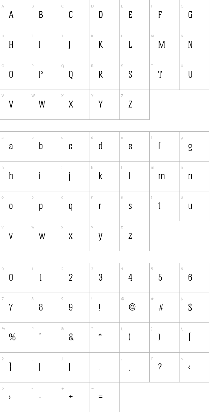 Character Map JeremyBecker Font