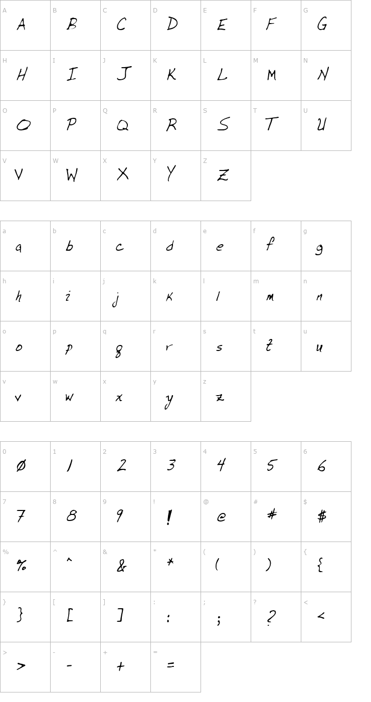 Character Map Jersey Regular Font