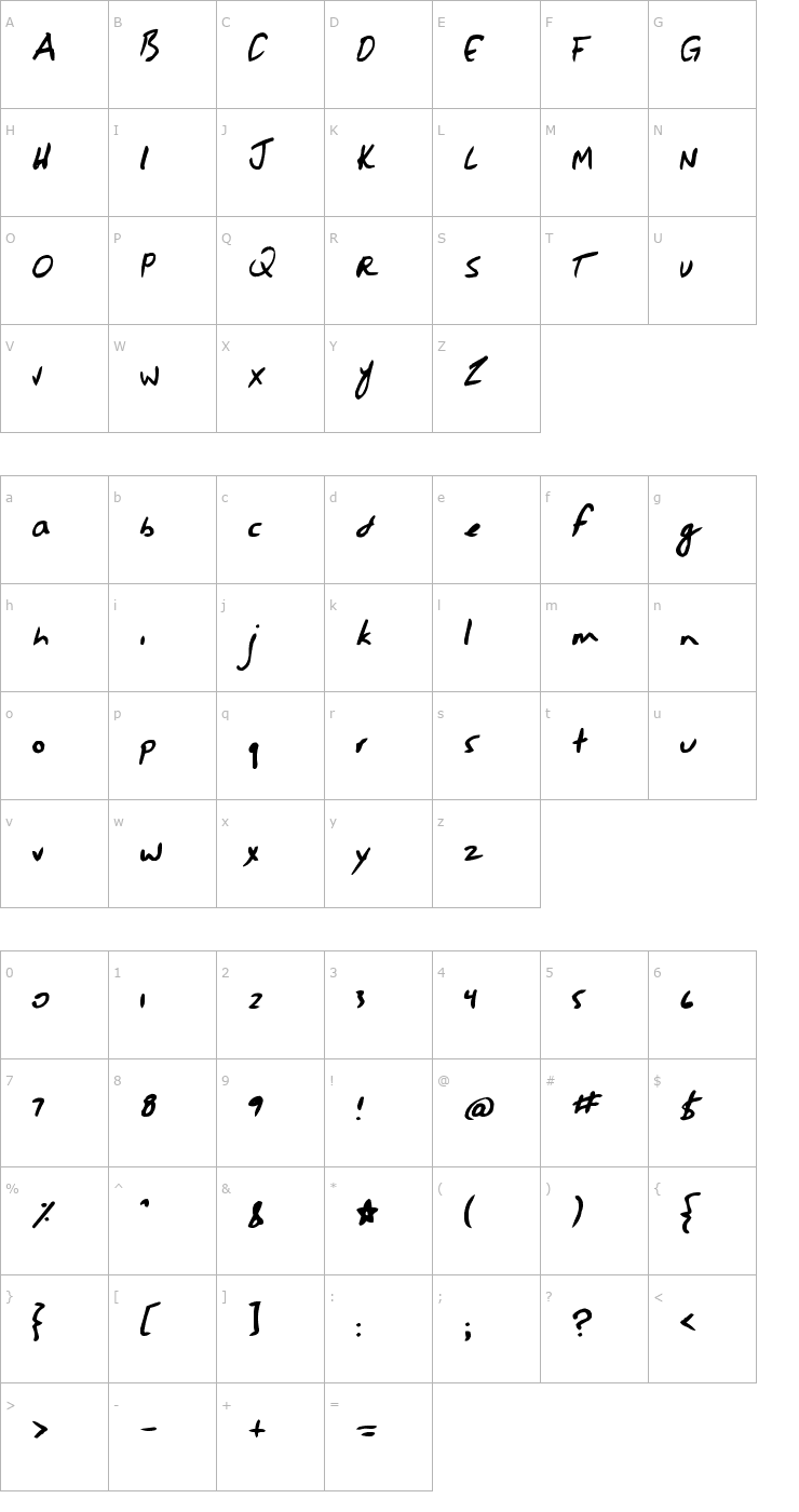 Character Map Jessescript Font