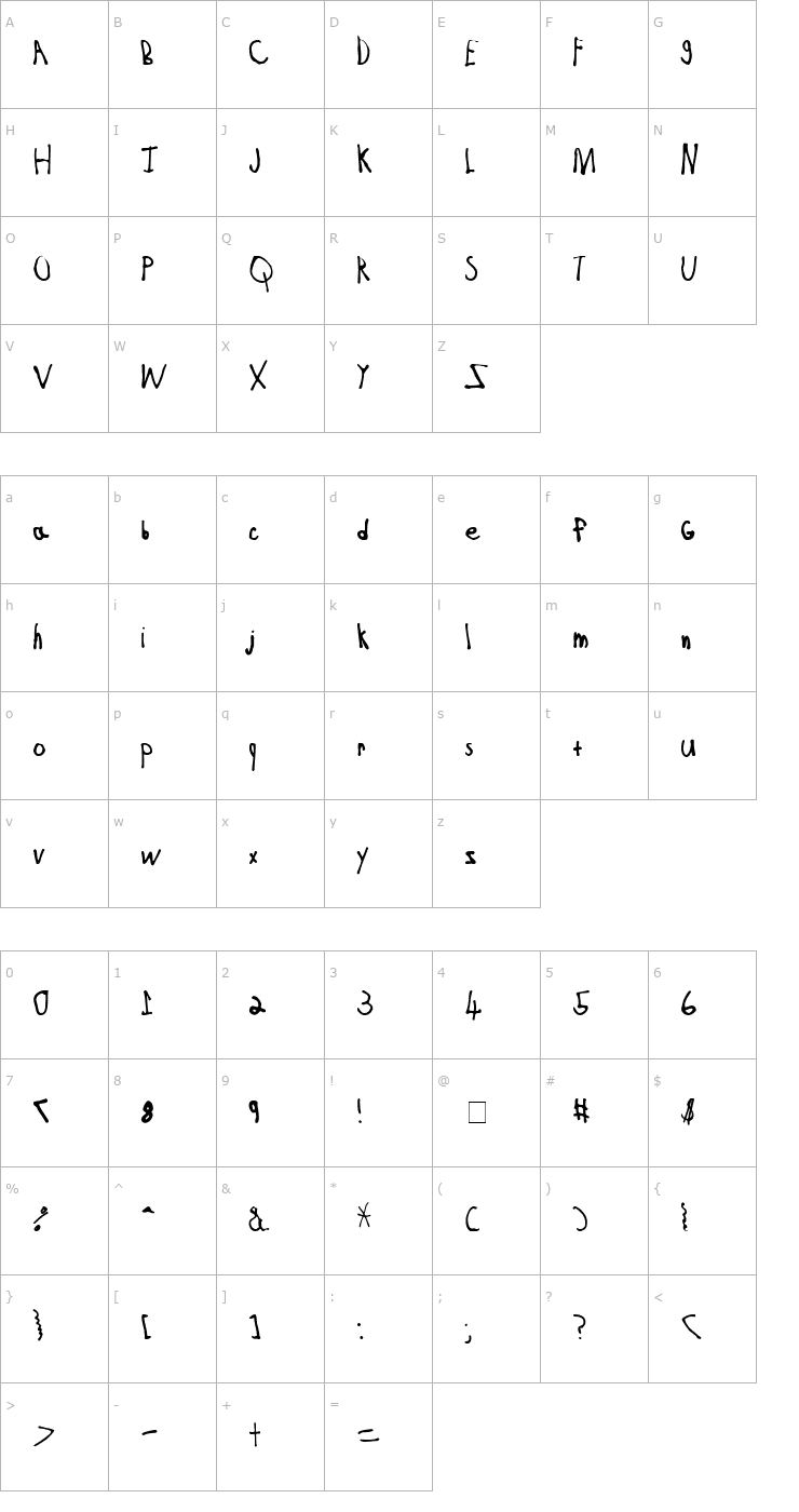 Character Map Jessica Normal Font