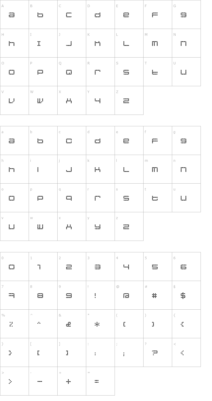 Character Map jethose LOOSE Font