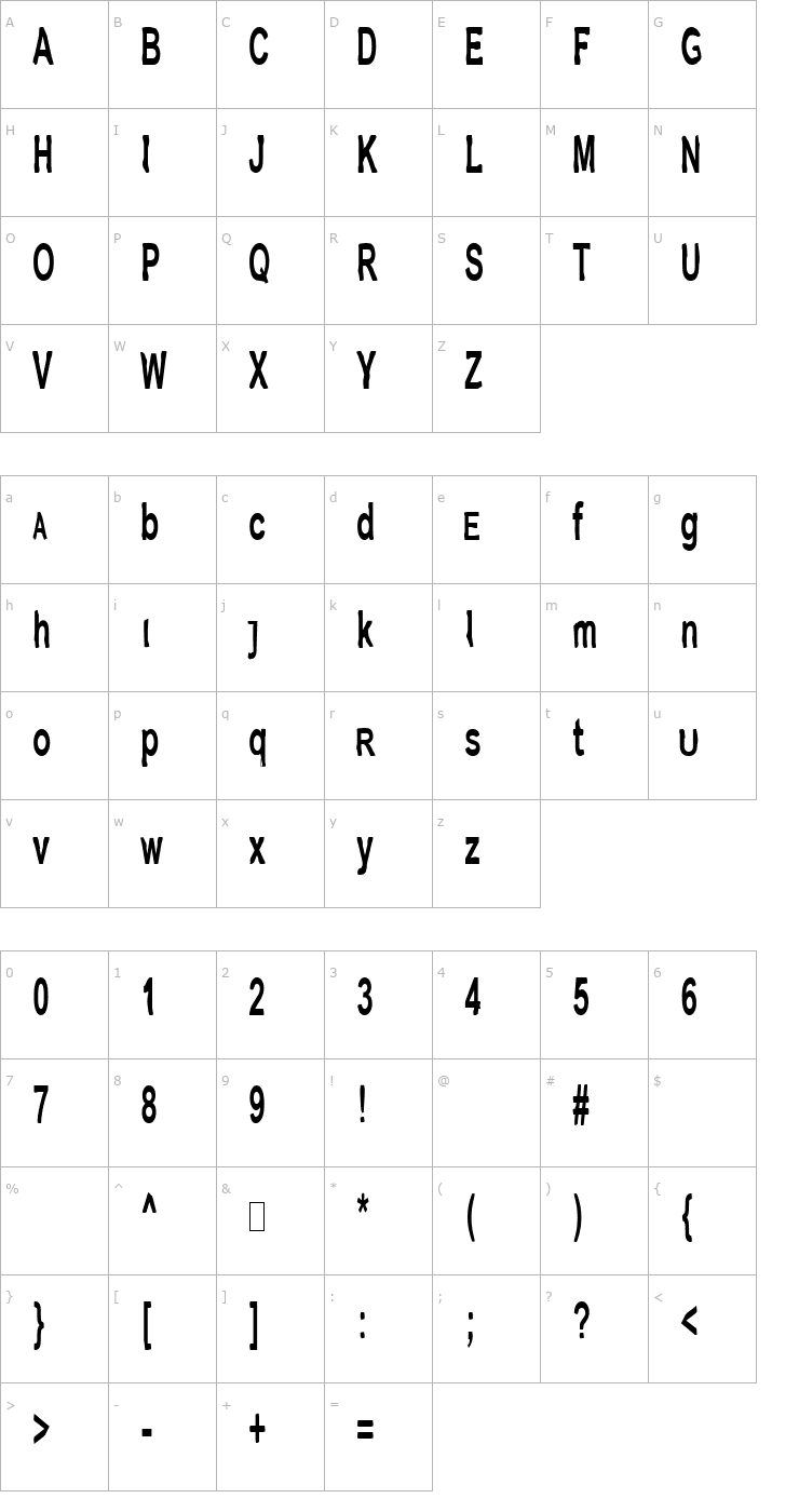 Character Map JetPak Juice Font