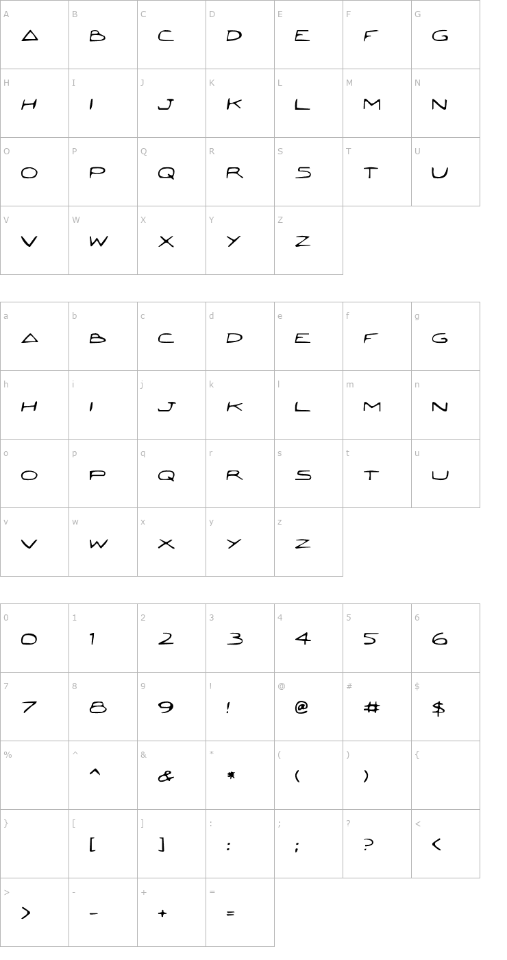 Character Map Jetta Font