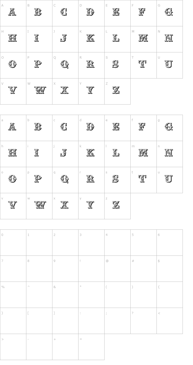 Character Map JFAutumnFair Font