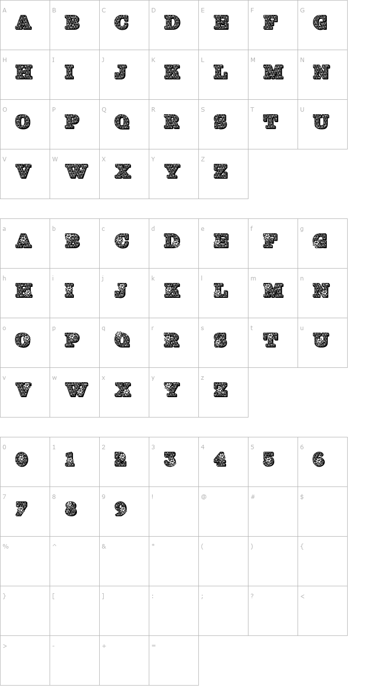 Character Map JFHollyBows Font