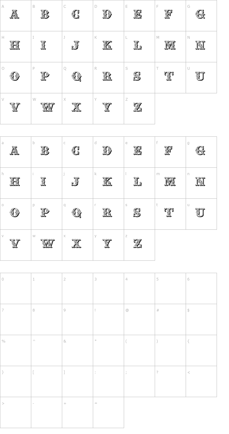 Character Map JFSpringFair Font