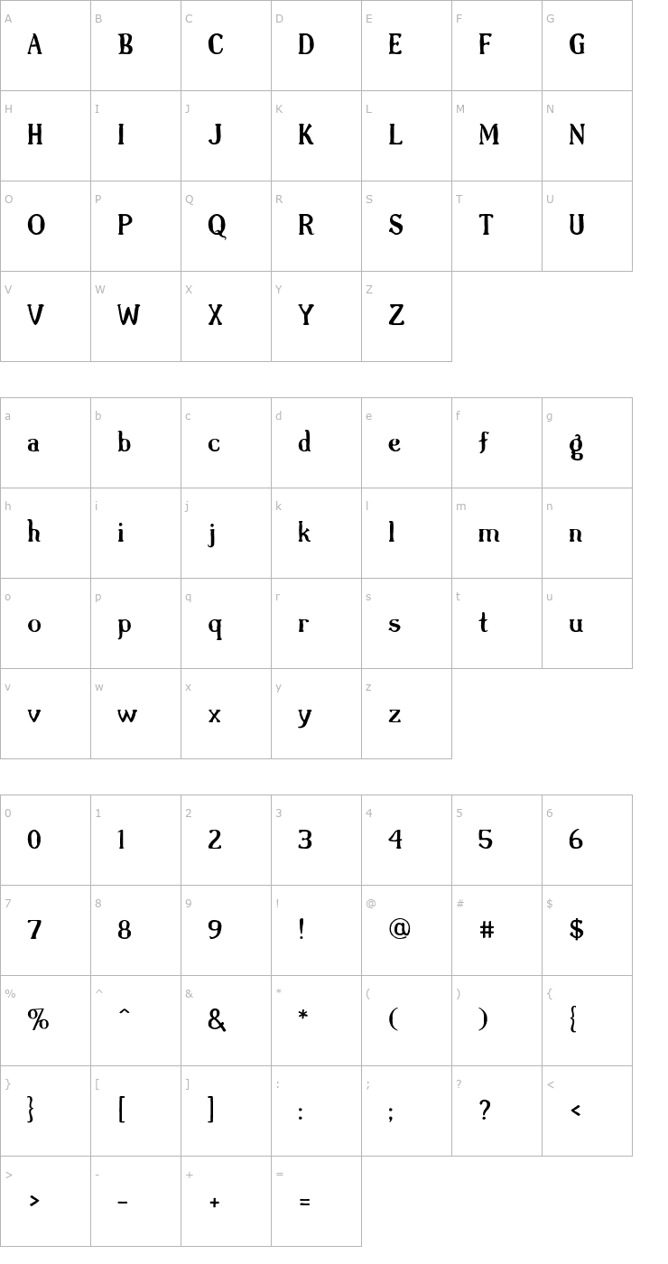 Character Map JH3 Handpainted Font
