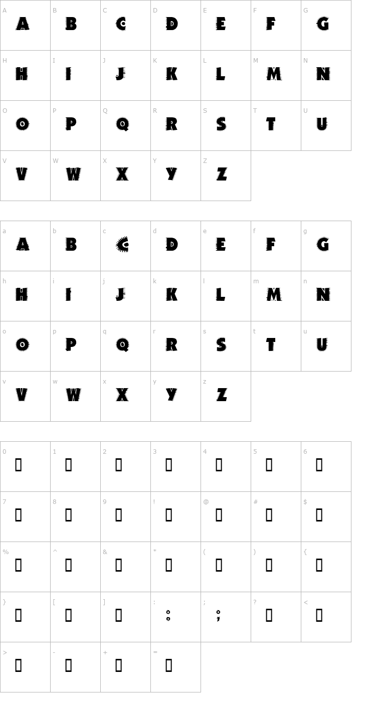 Character Map Jicama Font