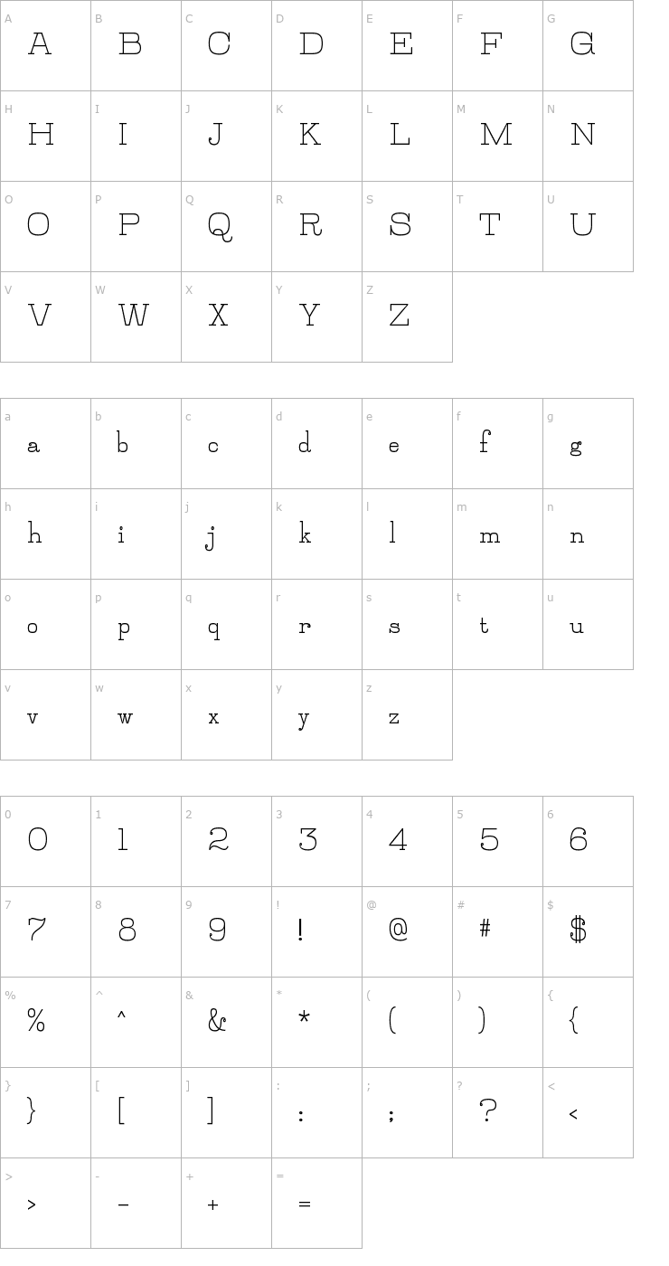 Character Map Jillsville Bold Font