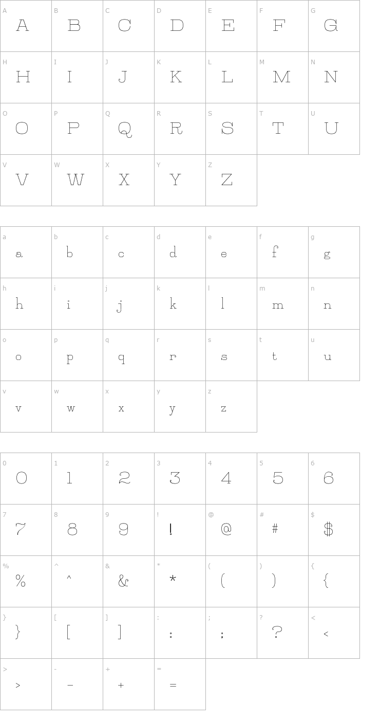 Character Map Jillsville Font