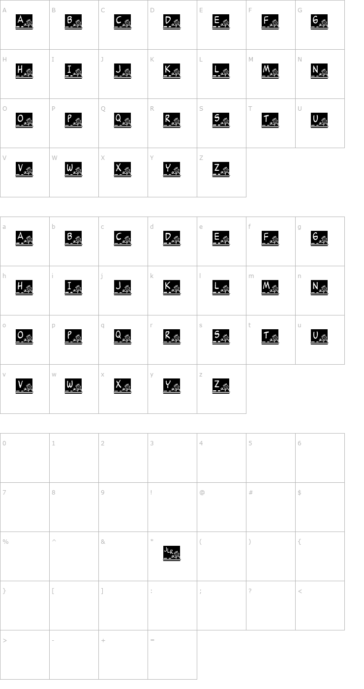 Character Map JLR School Slate Font