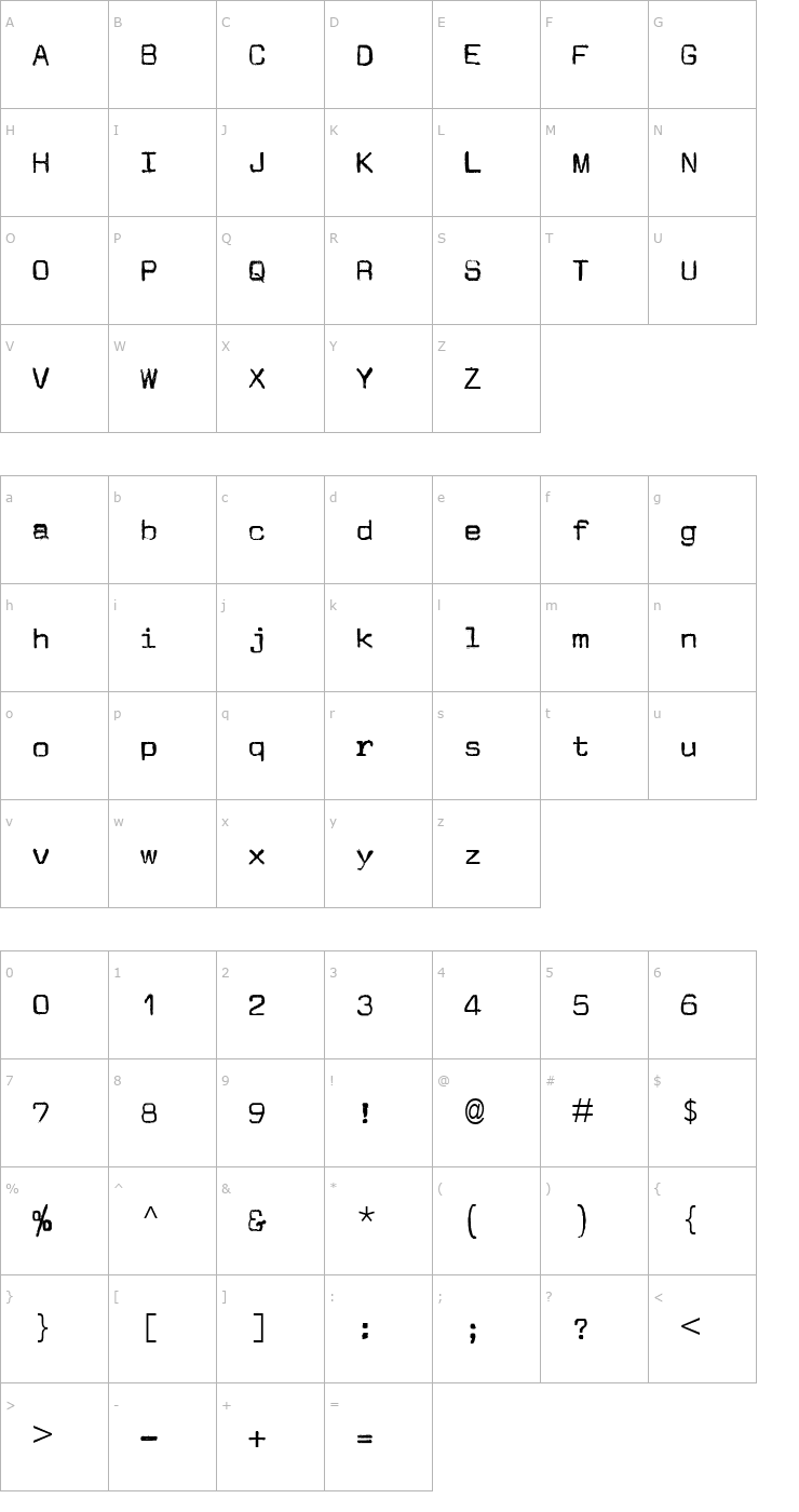 Character Map JM Letter Font