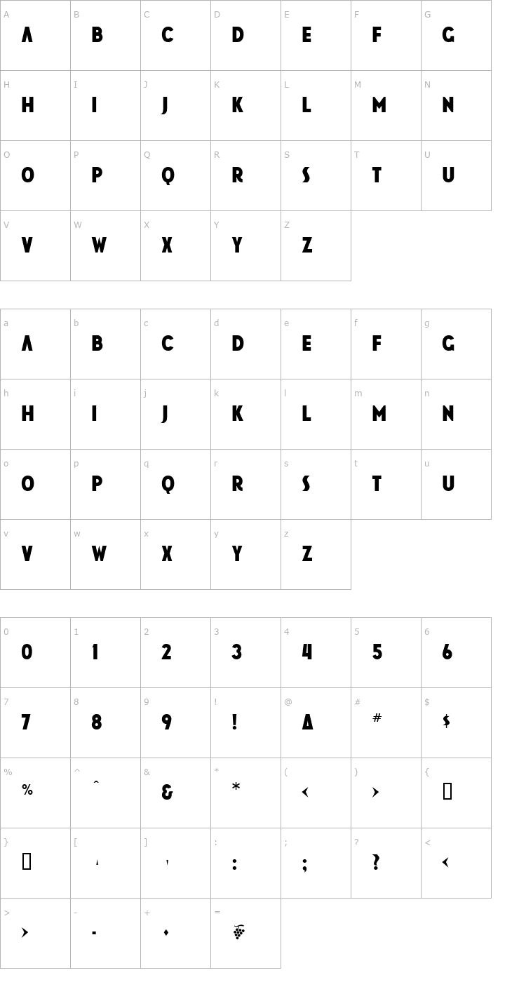 Character Map JM Poster Solid Font