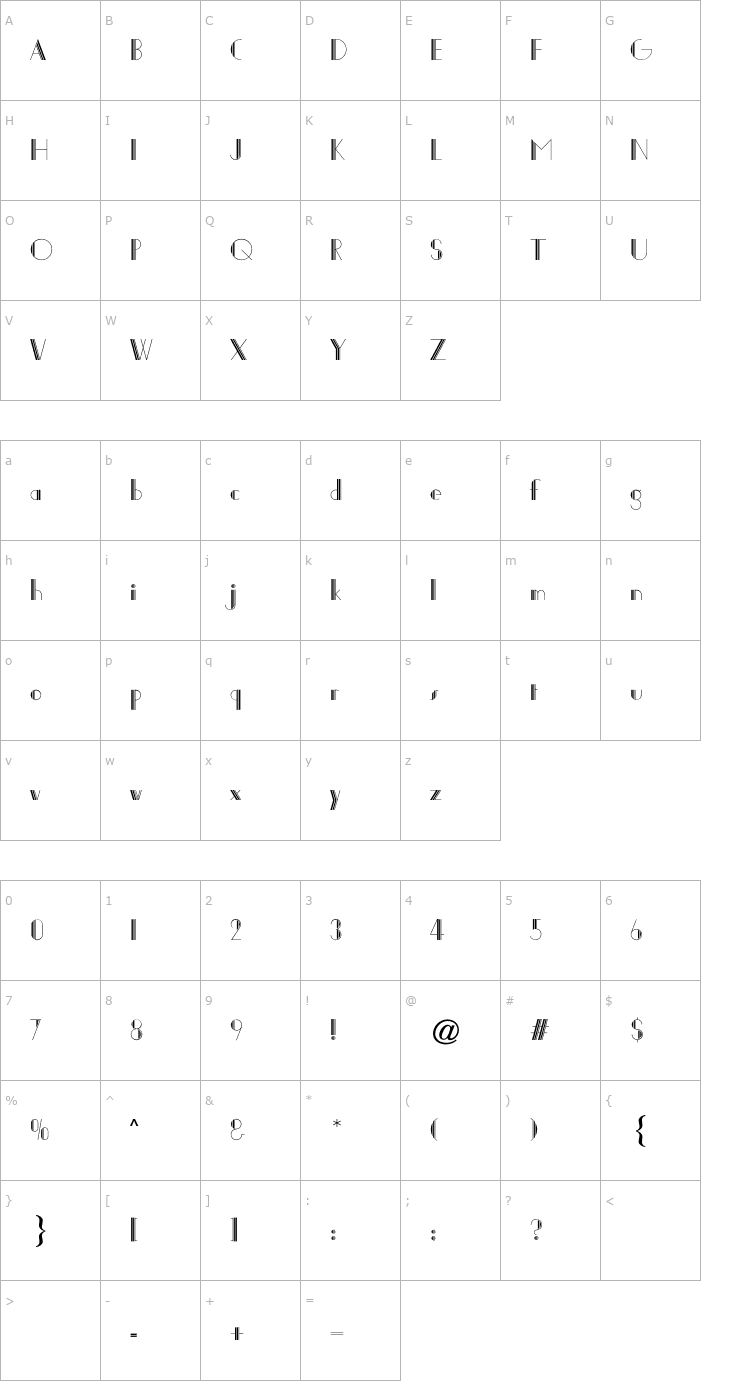 Character Map Joanna Solotype CG Font