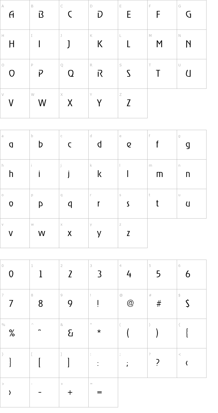 Character Map JoeBecker-Light Font