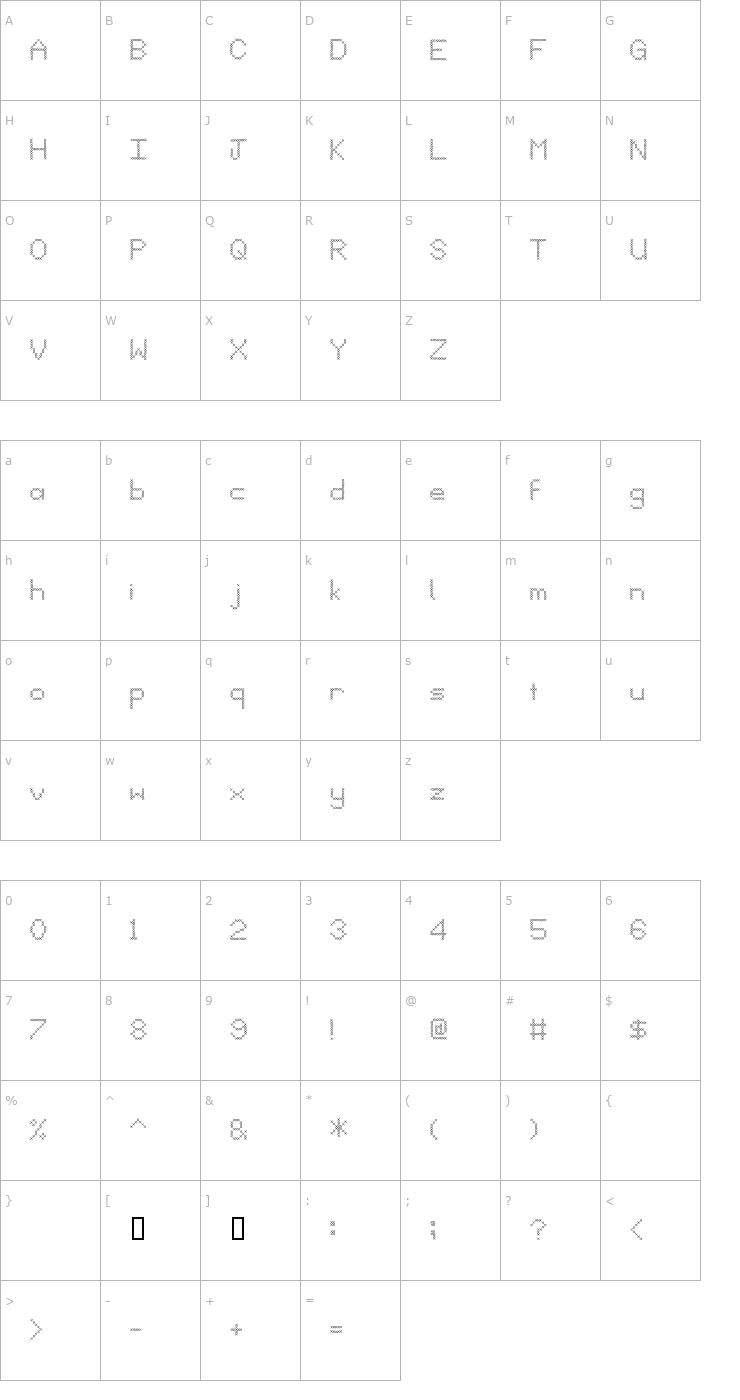 Character Map John 315 Font