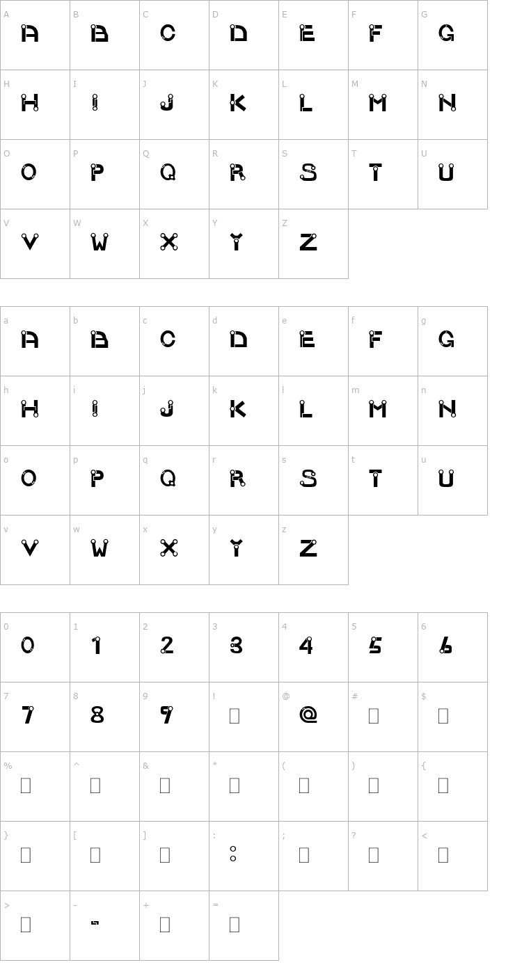 Character Map JOINT E Font