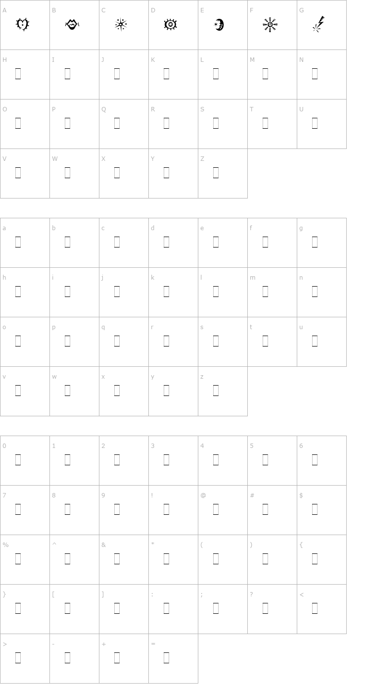 Character Map Jokerman Alts LET Plain1.0 Font
