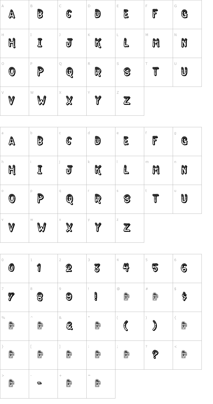 Character Map Jokewood Font