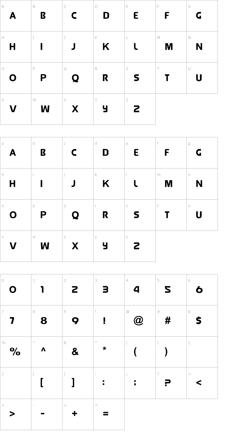 Character Map Jolly Raunchy Font