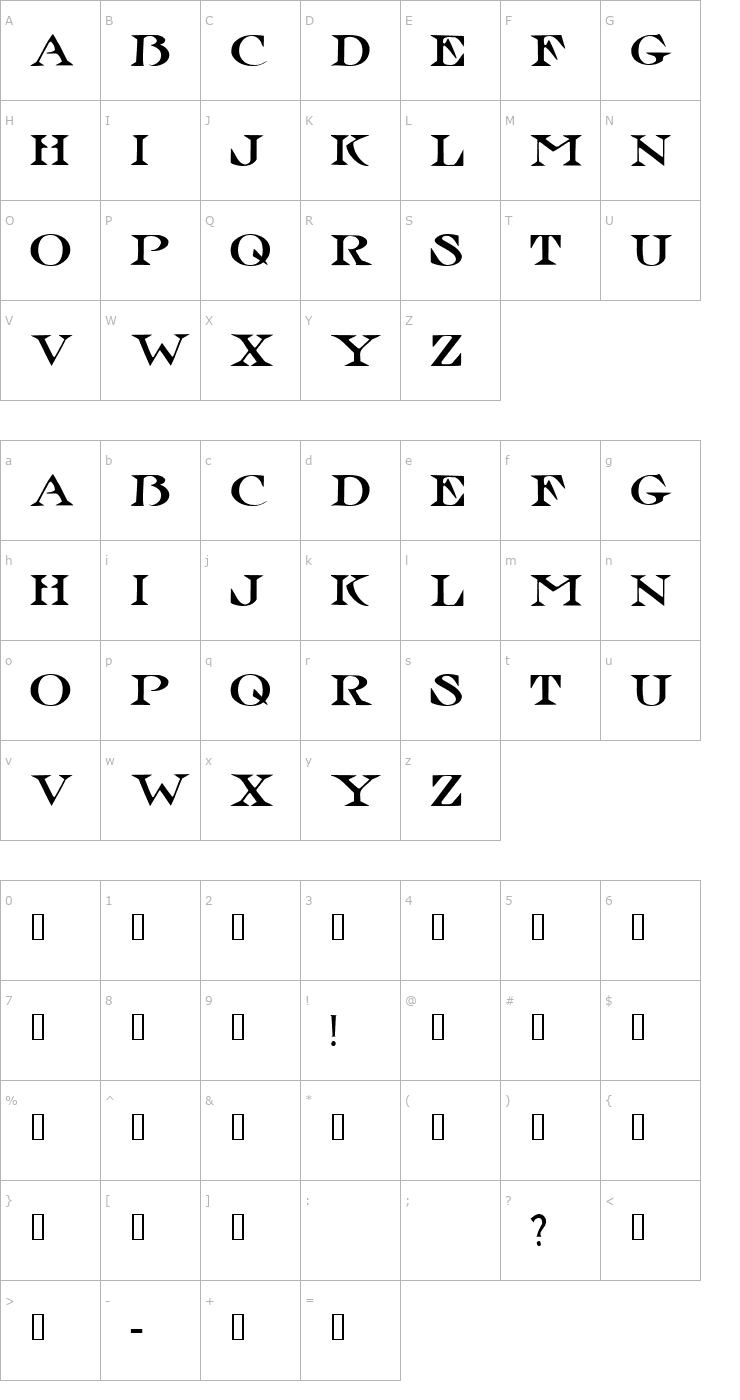 Character Map Jolly Roger Font
