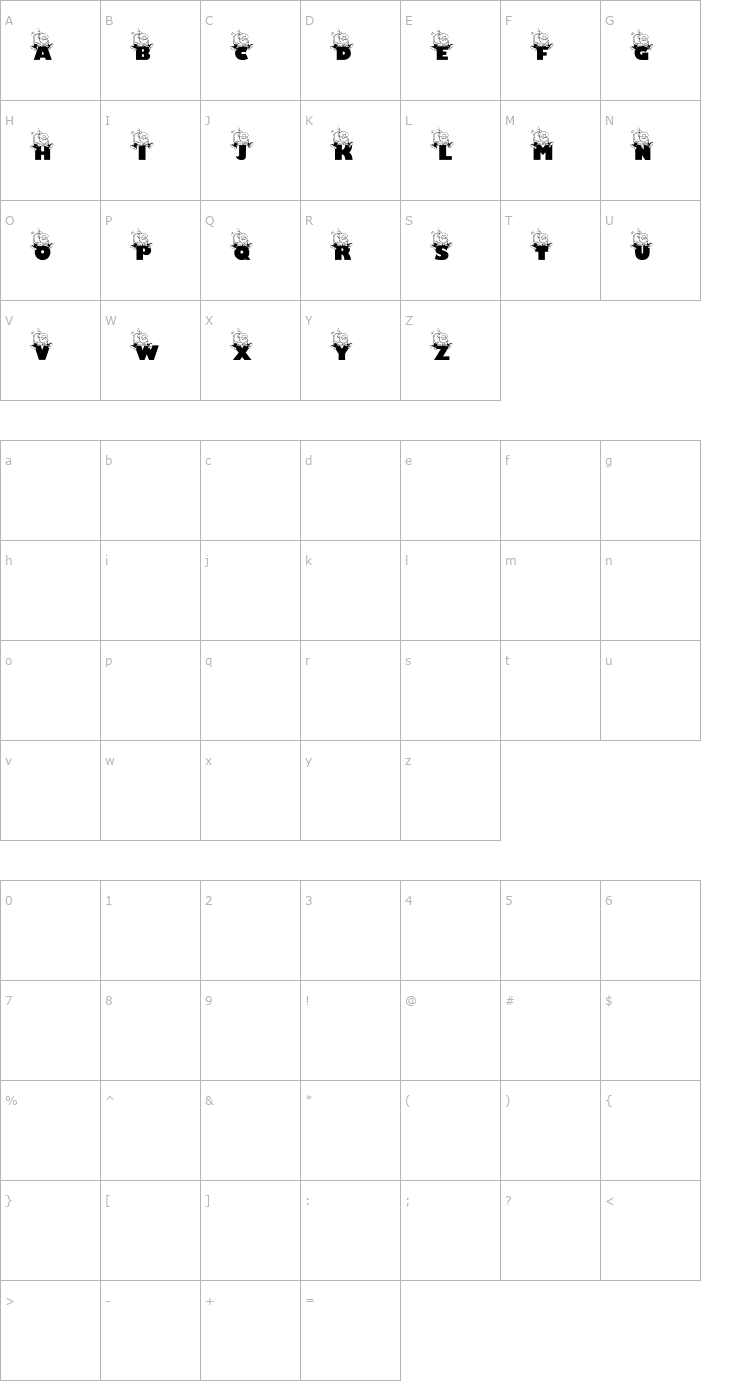 Character Map Jolly Santa Font