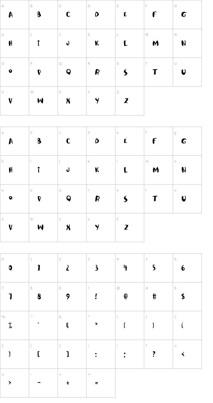 Character Map JollyJack OTF Font