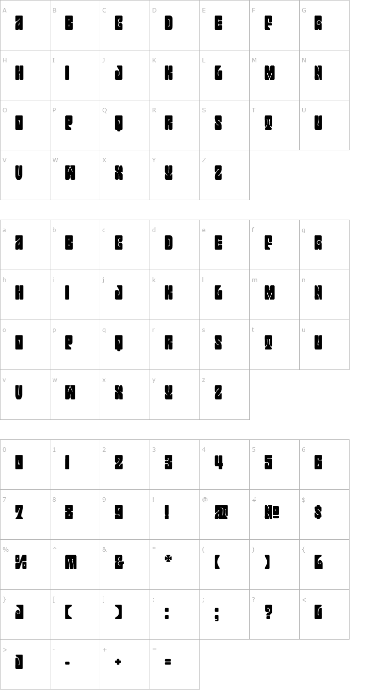 Character Map Jonah Black Font